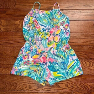 Lilly Pulitzer Aleen Tropical Romper Girl’s Sz 4-5